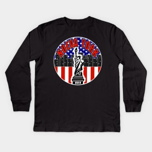 Nueva York, Spanish New York American flag Kids Long Sleeve T-Shirt